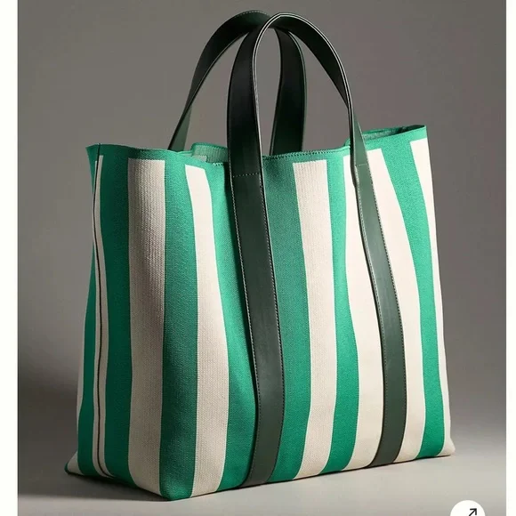 Anthropologie Big Striped Tote Bag (New) - Picture 1 of 3